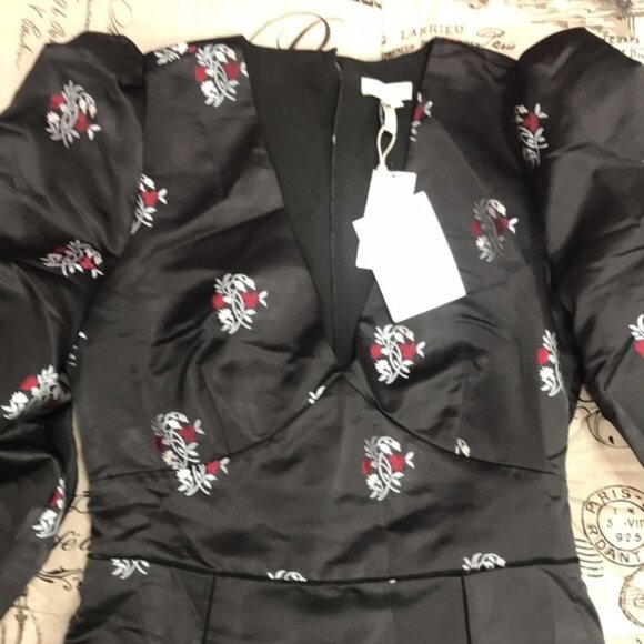 Joie Minia Floral Brocade Ruffle Caviar Dress - Picture 7 of 9